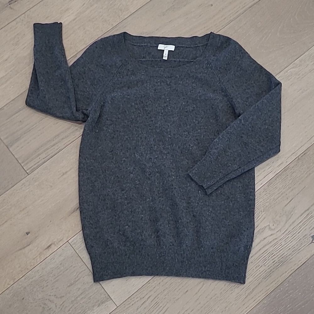 Joie Sweater Women's sz Small Grey Boatneck 100% Cashmere 3/4 Sleeve Top